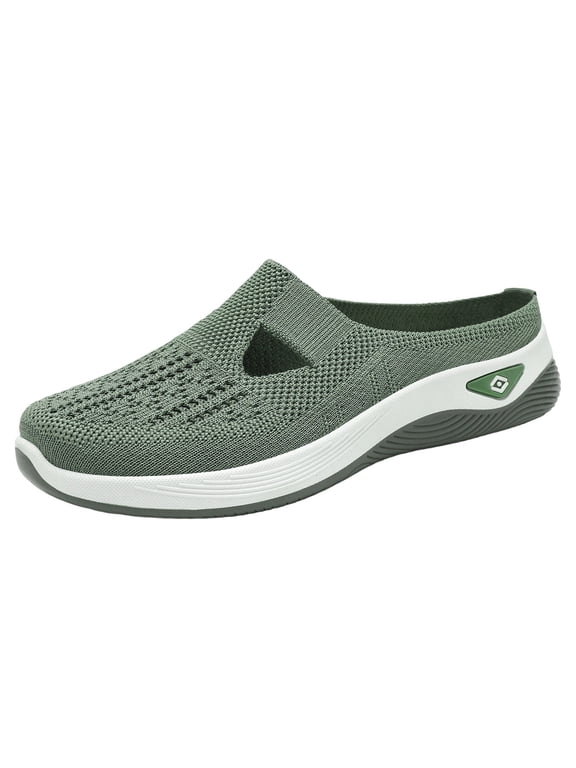 Women Slip On Walking Shoes-Lightweight Comfort Breathable Travel Workout Go Walk Sneakers Mesh Flip Flops
