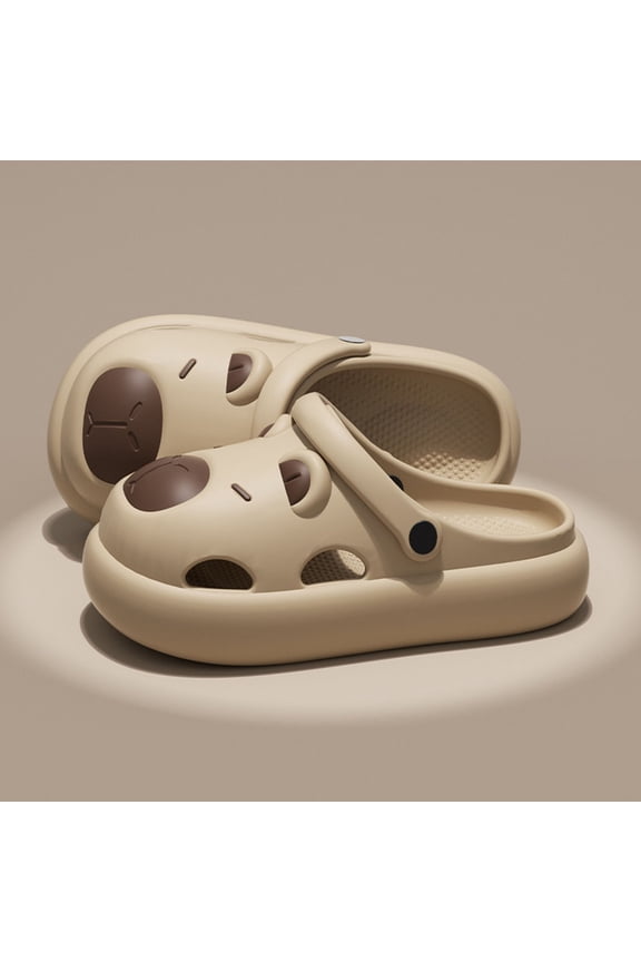 Women Slipper Cute Animal Shape Clogs Lightweight Eva Casual On Clogs Men'S And Women'S Sandals Casual Home Non Residential Shoes Khaki CN:40/US:8