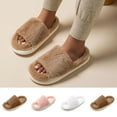 thumbnail image 1 of Women Slipper Indoor Flat Heel Open Toe Slip-on Slides Warm Shoes Women's Casual Leisure Indoor House Slippers, 1 of 5