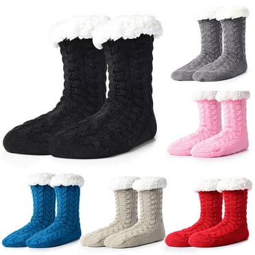 Women Slipper Socks Fuzzy Fluffy Cozy Cabin Winter Fleece Soft Warm Comfy Thick Christmas Grips Home Socks