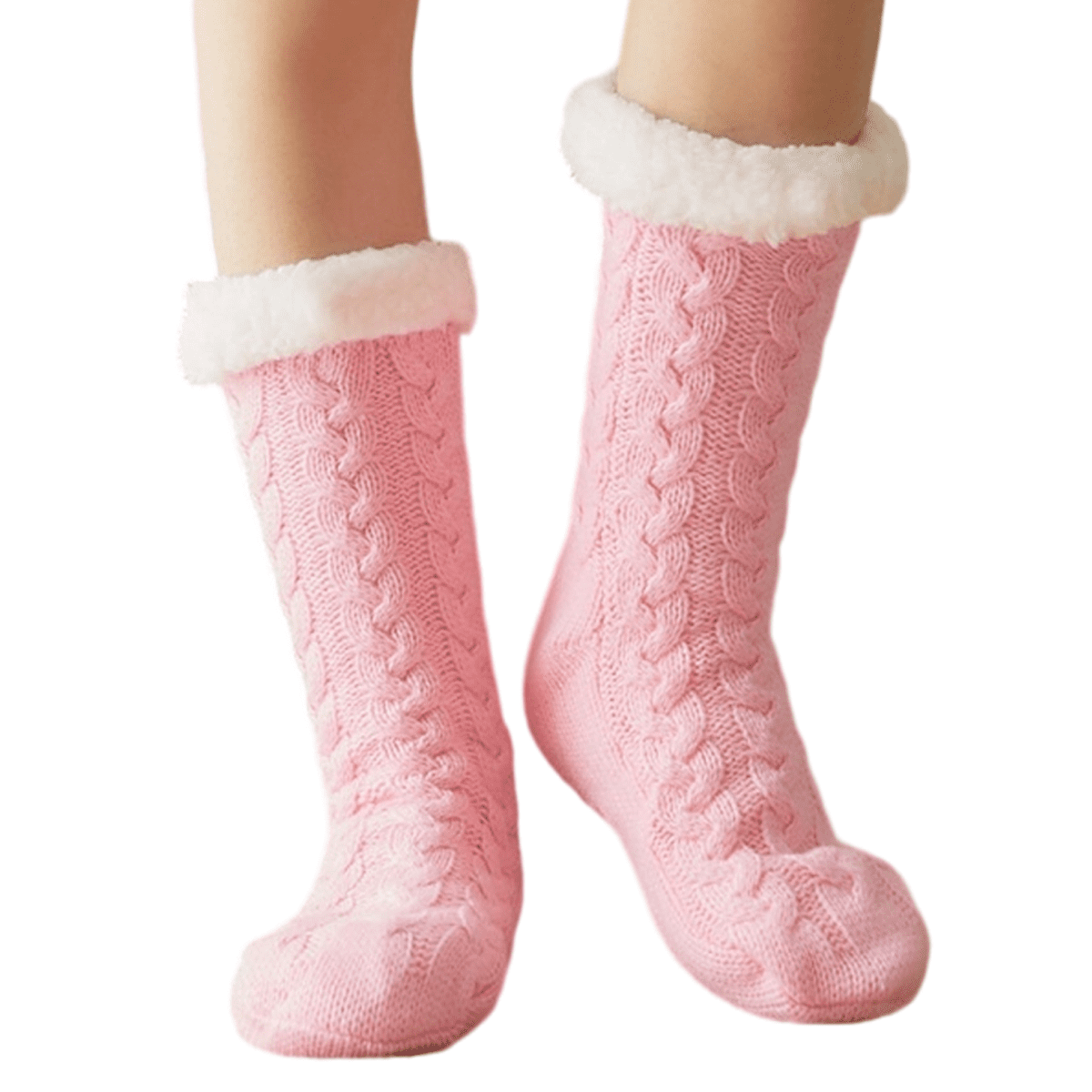 Women Slipper Socks Fuzzy Fluffy Cozy Cabin Winter Fleece Soft Warm Comfy Thick Christmas Non Slip Stocking Stuffer Indoors Anti-Skid Winter Slipper Socks