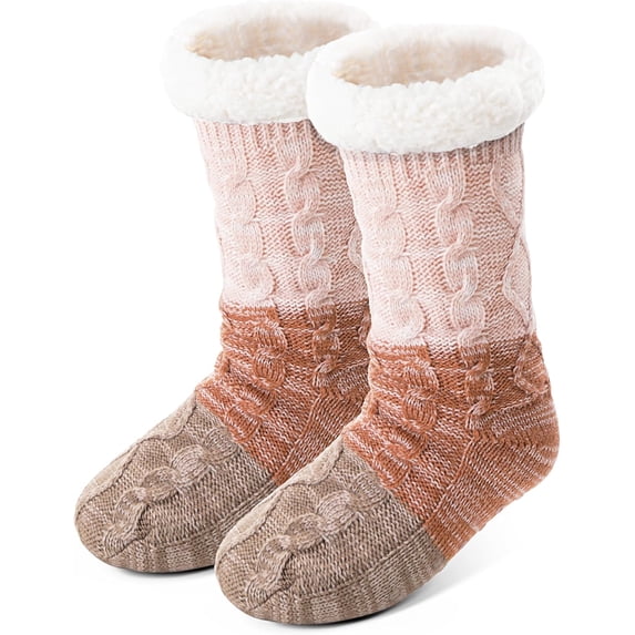 Women Slipper Socks Non Slip Fuzzy Fluffy Thick Warm Cabin Cozy Comfy Soft Fleece Home Grips Socks 1Pairs