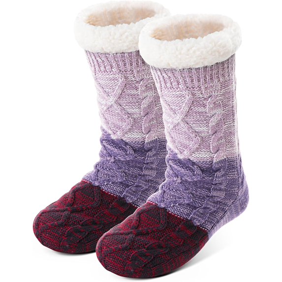 Women Slipper Socks Non Slip Fuzzy Fluffy Thick Warm Cabin Cozy Comfy Soft Fleece Home Grips Socks 1Pairs