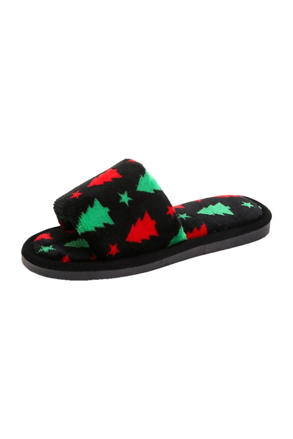 Women Slippers Cute Pattern Slippers Warm Soft Bedroom Shoes Fuzzy Closed Toe Sandals Non House Bedroom Slippers