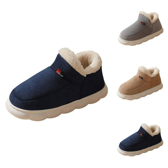 Women Slippers House Shoes for Women and Men Thick Sole Cotton Slippers Fully Enclosed Warm Indoor Outdoor Slippers Cozy Winter Footwear