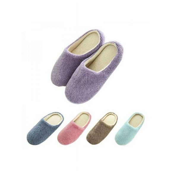 Women Slippers Interior House Plush Soft Cute Cotton Slippers Shoes Non-Slip Floor Furry Slippers Women Shoes for Bedroom