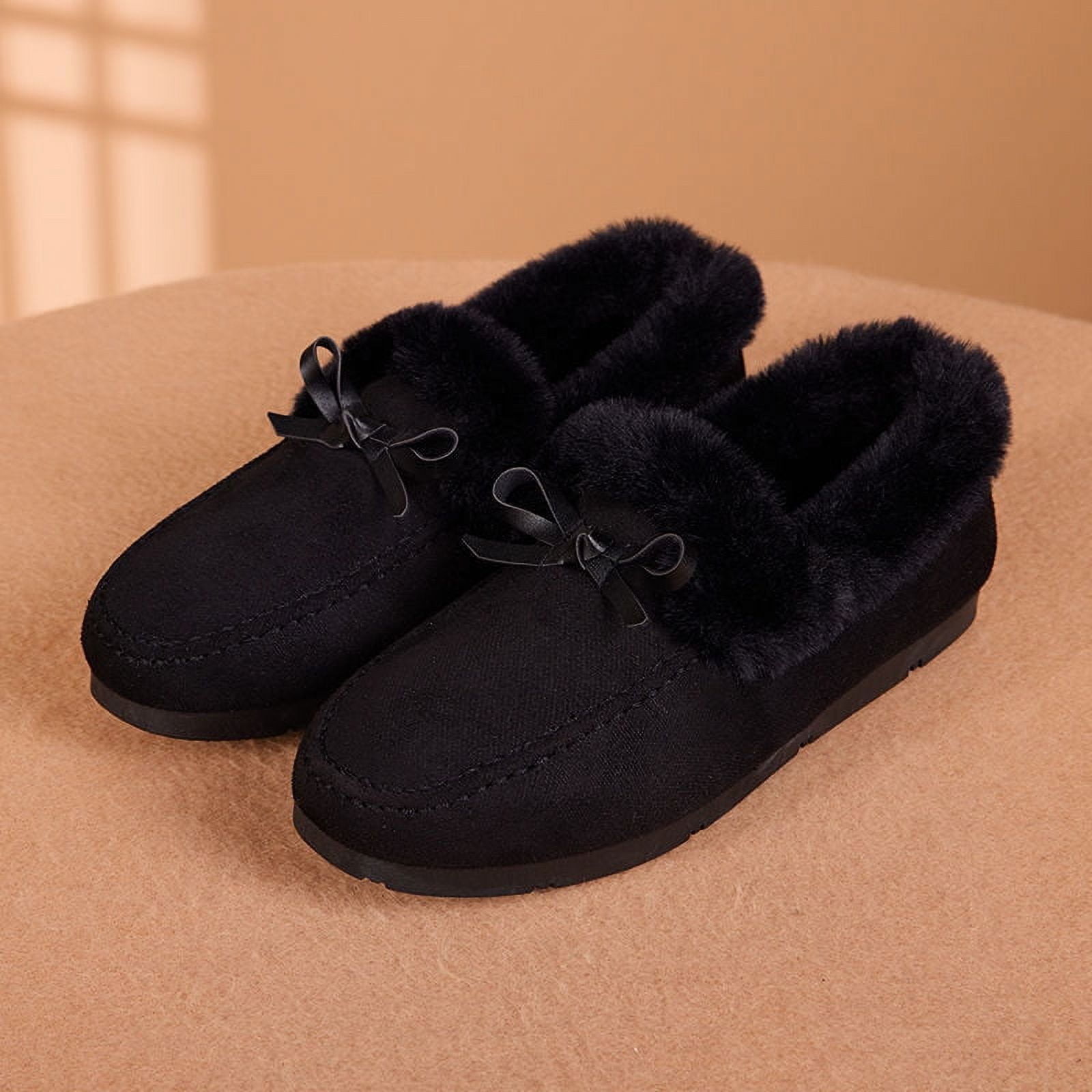 Women Slippers Moccasins, Soft Faux Fur Lining with Cozy Memory Foam, Ladies House Slippers for