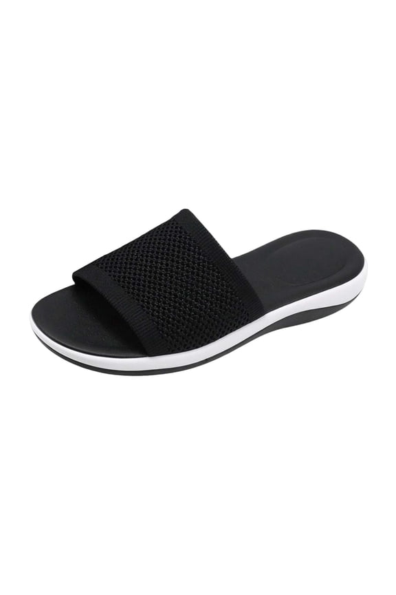 Women Slippers Summer Style Breathable Mesh Slides Comfortable Casual Flat Sandals Practical Footwear For Indoor Outdoor Beach Leisure Daily Wear ,Us Size:8.5
