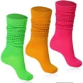 thumbnail image 1 of Women Slouch Socks 3 Pairs Extra Long Cotton Knit Knee High Thick Scrunch Socks Size 5-11, 1 of 6