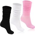 thumbnail image 1 of Women Slouch Socks 3 Pairs Extra Long Cotton Knit Knee High Thick Scrunch Socks Size 5-11, 1 of 6