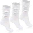 thumbnail image 1 of Women Slouch Socks 3 Pairs Extra Long Cotton Knit Knee High Thick Scrunch Socks Size 5-11, 1 of 6
