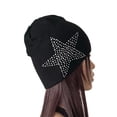 thumbnail image 1 of Women Slouchy Beanie Hat with Rhinestone Skulls Beanies Chunky Ski Cap Winter Warm Knit Hat, 1 of 7