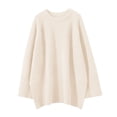 thumbnail image 1 of Women Slouchy Sweater Crewneck Long Sleeve Baggy Solid Color Furry Pullover Tops Loose Fit Fall Winter Tops Clothes, 1 of 6