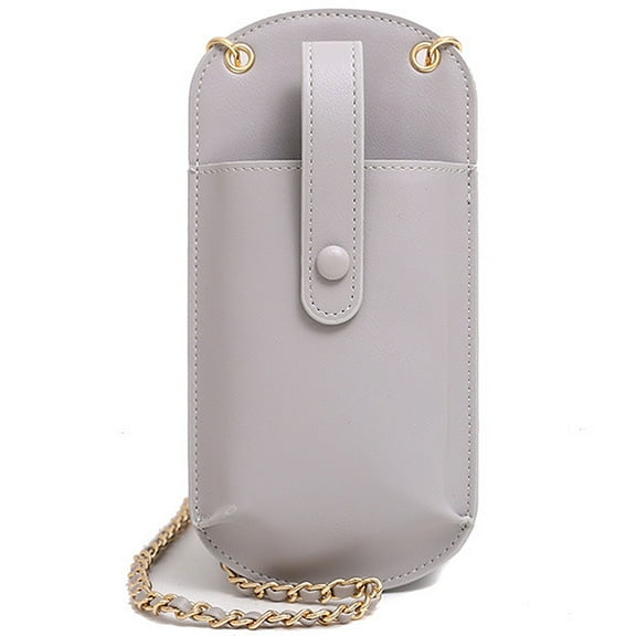 Women Small Crossbody Bag Cell Phone Purse Wallet Chain Strap Lanyard Case-Grey