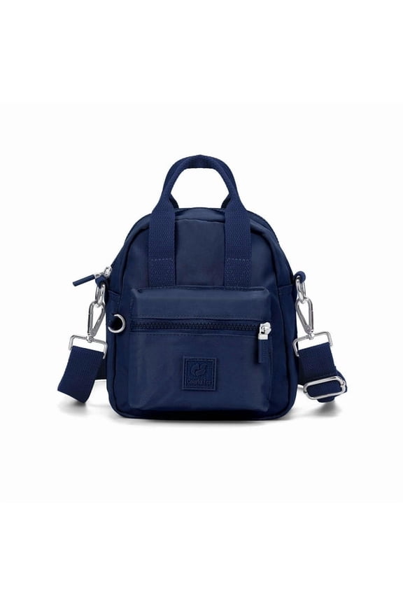 Women Small Crossbody Purses Waterproof Nylon Shoulder Travel Bags Small Backpack (Navy Blue)