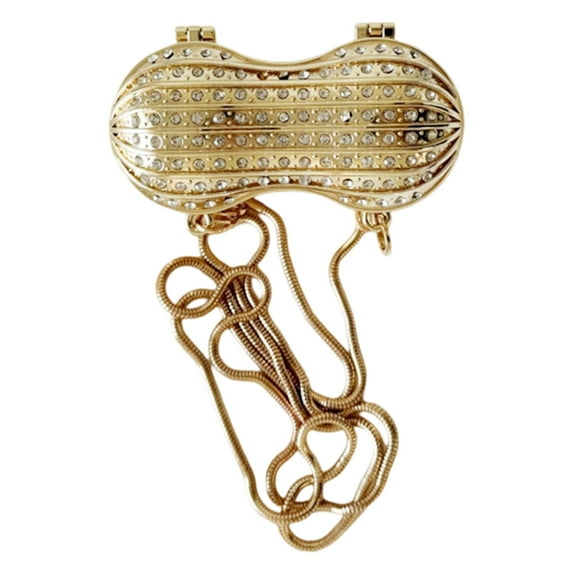 Women Small Decorative Bag Peanut Shaped Crossbody Bag Lovely Messengers Bag Chain Strap Shoulder Bag Lipsticks Bag