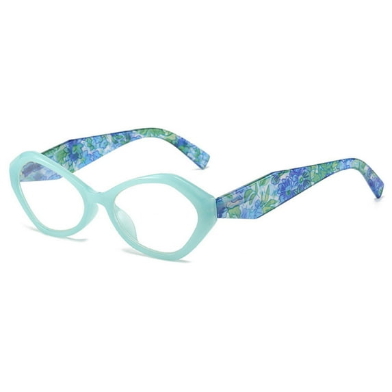 Women Small Egg Designer Reading Glasses 2.50 Blue Spring Hinges Blue Light Blocking Readers +2.5