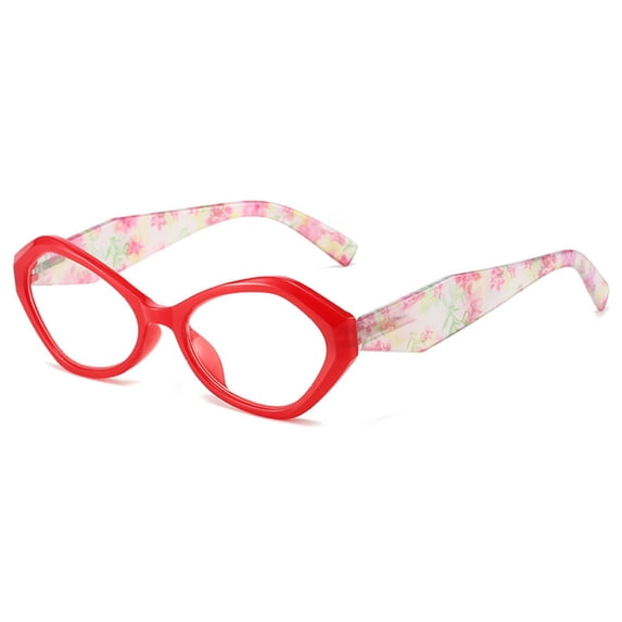 Women Small Egg Designer Reading Glasses 4.00 Red Spring Hinges Blue Light Blocking Readers +4.0