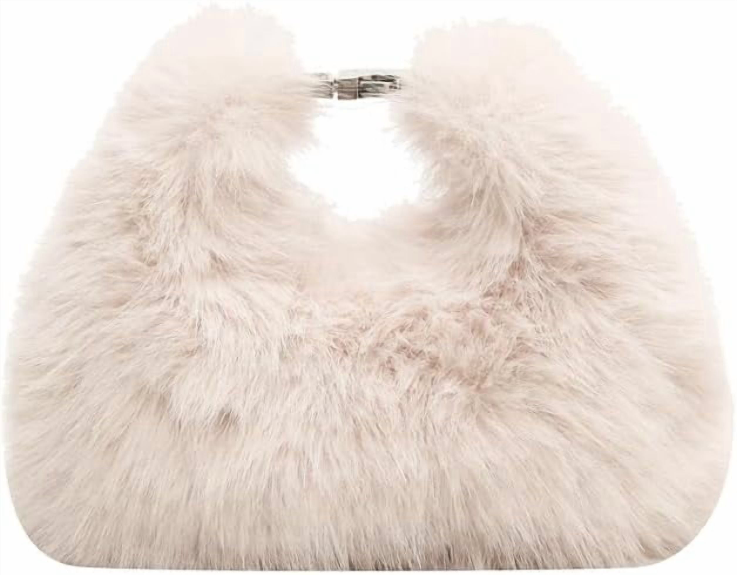 Women Small Faux Fox Fur Clutch Bag Mini Furry Evening bag Plush Shoulder Bag Crossbody Bag Hobo Bag Handbag