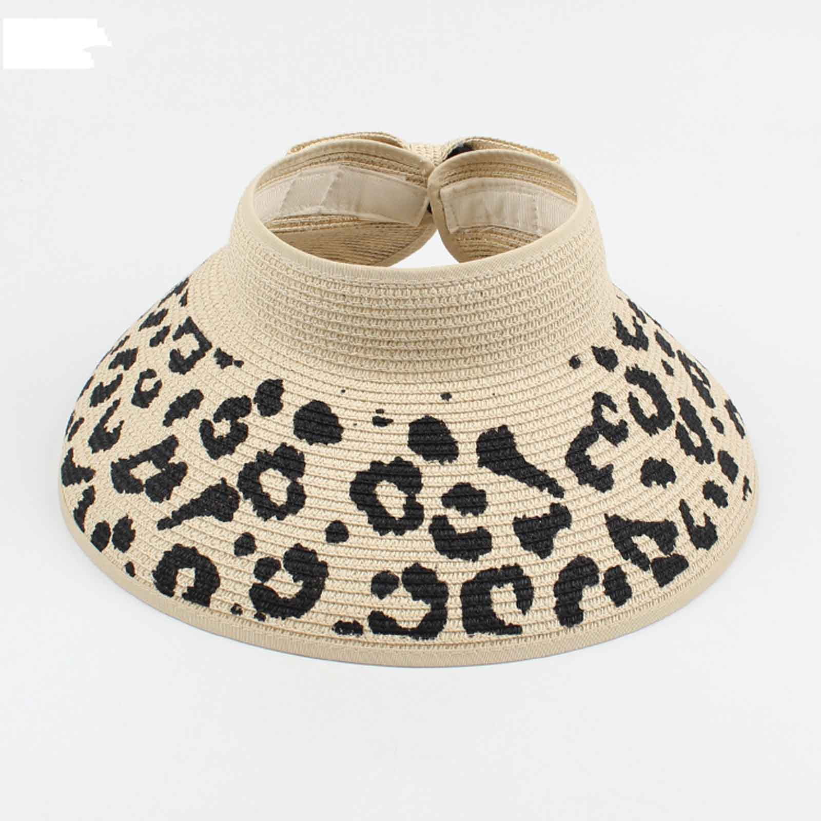 Women Small Hat Flat Bill Hats for Men Visors Straw Woven Leopard