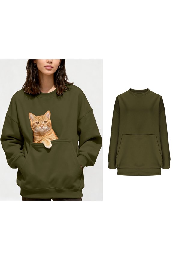 Women Small Pet Pouch Sweatshirt Dog Carrier Hoodie Fashionable Long Sleeve Oversized Pocket Dog Pocket Hoodie Winter Clothes