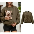 thumbnail image 1 of Women Small Pet Pouch Sweatshirt Oversized Dog Carrier Sweatshirt Fashionable Long Sleeve Oversized Pocket Sweatshirt for Women Fall Clothes, 1 of 5