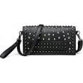 thumbnail image 1 of Women Small Punk Rivet Handbag Purse Clutch Shoulder Tote Top-handle Bag, 1 of 6