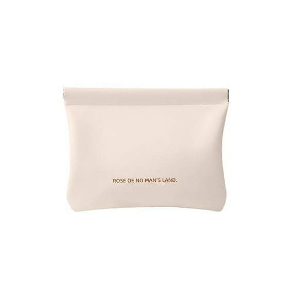 Women Small Purse Makeup Bag with Inner Bag Elastic Closure Waterproof Travel Organizer Pouch for Cosmetics Lipstick Headphones Jewelry White