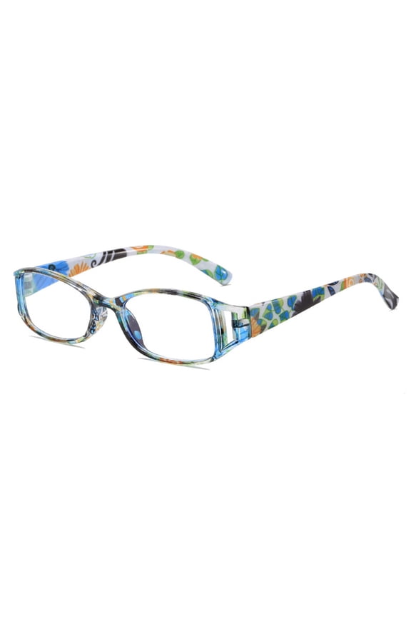 Women Small Rectangular Anti-blue Light Reading Glasses 3.50 Blue Printed Ultra-light Readers +3.50 Strength