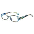thumbnail image 1 of Women Small Rectangular Anti-blue Light Reading Glasses 4.00 Blue Printed Ultra-light Readers +4.00 Strength, 1 of 5