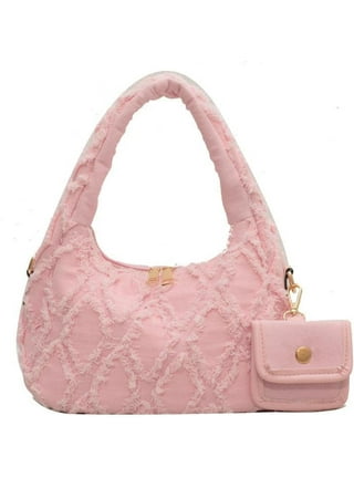 Mini Jelly Bag Purse Candy Crossbody Handbag with Pearls Handle Chain Strap  for Girls Kids Pink