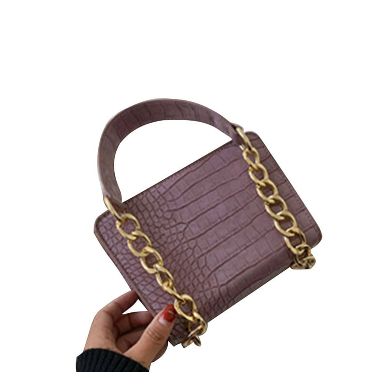 Women's Small Square Leather Shoulder Bag