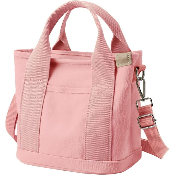 Women Small Tote Bag with Zipper, Crossbody Bag Shoulder Bag Canvas Handbag for Shopping, School