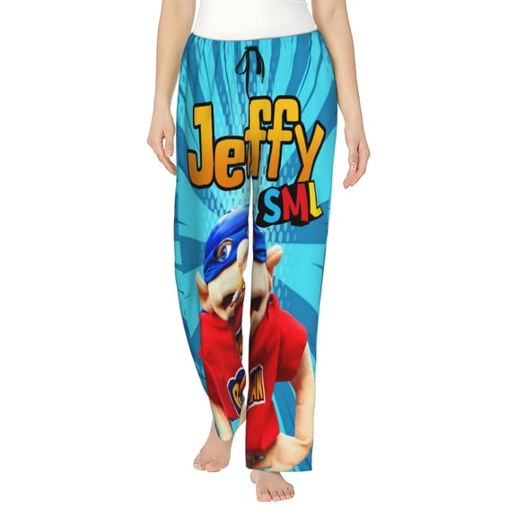 Women Sml Cartoon Jef-,Fy Pajamas Pant 3d Printed Sleepwear Drawstring Sleep Lounge Pants With Pocket