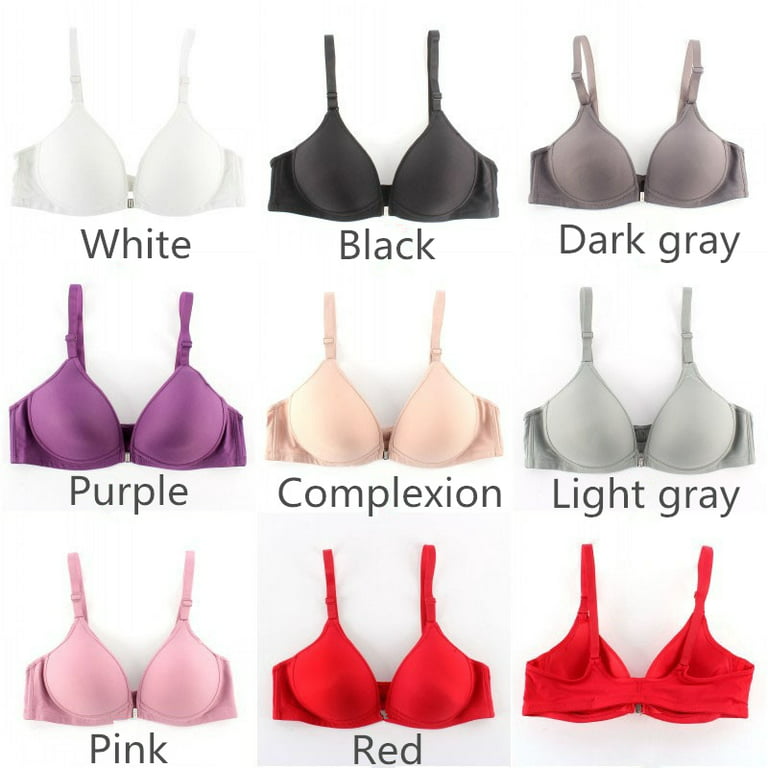 Women Smooth Front Closure Thin Padded Racerback Seamless Push Up Bra Top  Only Cup B 