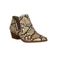 thumbnail image 1 of Women Snake Embossed Layered Vamp Stacked Chunky Heel Ankle Booties 18338, 1 of 6