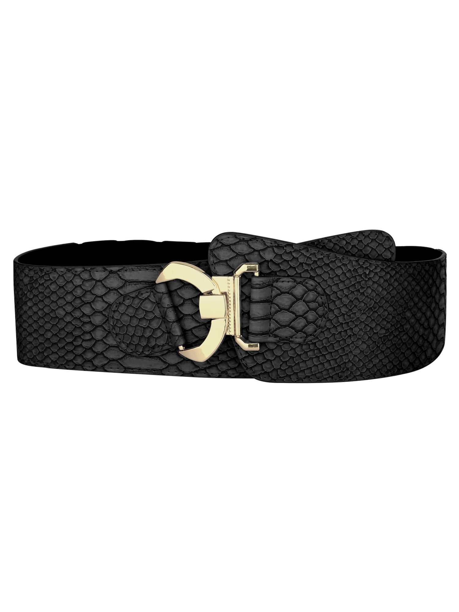 Faux Leather Snake Buckle Belt for Women, 1.5 inch Wide Mamba Debossed Belt With Snake Buckle | Disturbia - Shop  main image 4
