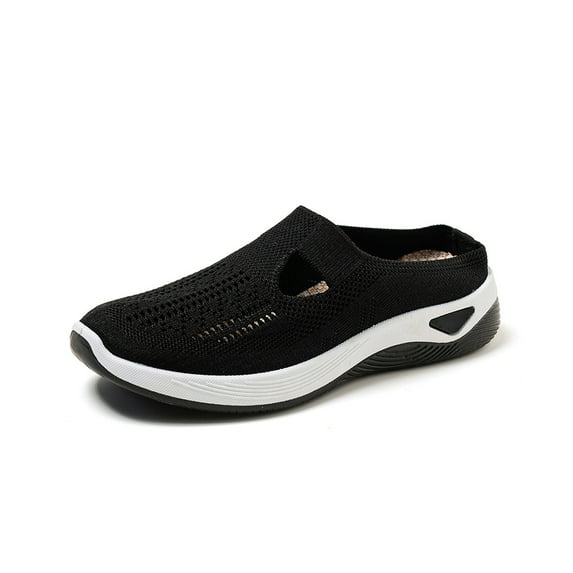 Women Sneakers, Orthopedic Shoes for Women, Women Wide Width Breathable Walking Comfortable Slip On Sneakers, Non Slip Food Service Lightweight Sneaker, Nurse Shoes Arch Support Sneakers, Black 5.5