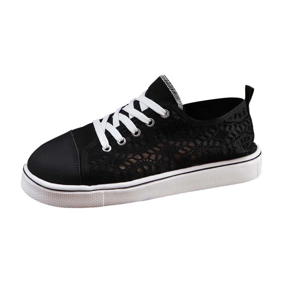 Women Sneakers Thin Breathable Mesh Material Lace Up Casual Flat Design Comfortable Athletic Walking Shoes Lightweight Structure For All Day Long Wear ,Us Size:8