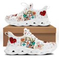 thumbnail image 1 of Women Sneakers White Nursing Shoes Cute Cartoon Nurse Doctor Medical Custom Light Lace-up Footwear Outdoor Sports Running Shoes, 1 of 6