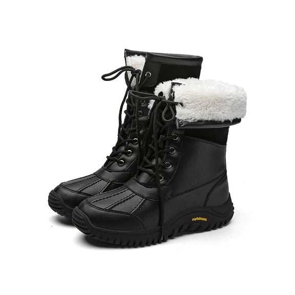 Women Snow Boots Large Warm Shoes PU Leather Snow Boots Thickened Vogue Snow Boots