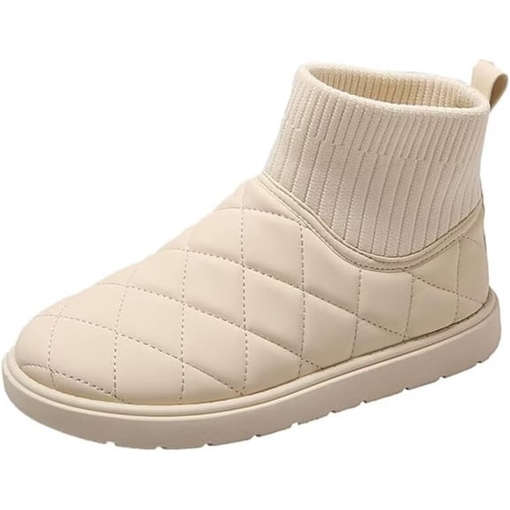 Women Snow Boots Non-slip Winter Shoes Warm Faux Fur Lined Ankle Booties Outdoor Comfortable Sock Boots for Women