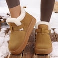 thumbnail image 1 of Women Snow Boots Round Toe Buckle Strap Thick Soled Fleece Lined Warm Boots Comfort Flock shoes for Fall Winter Casual Outdoor Daily Wear, 1 of 9