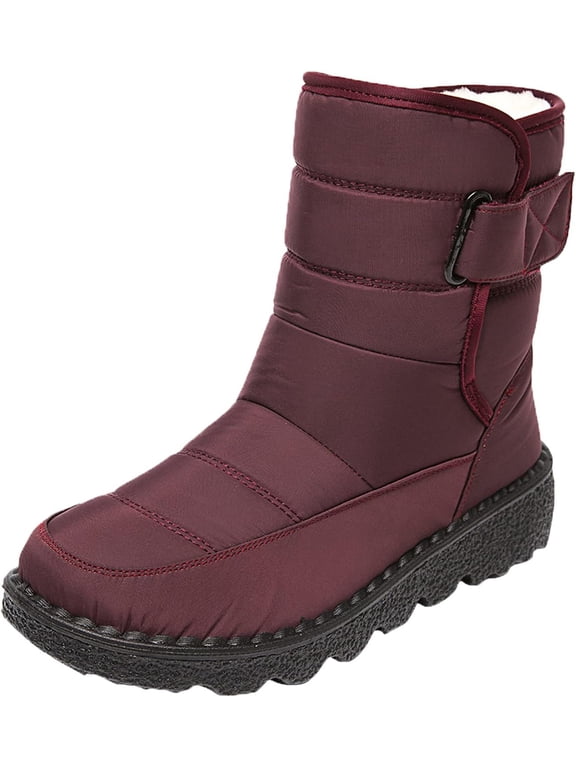 Women Snow Boots Wide Width Woman Fur Lined Booties Shoes Womens Warm Fur Lined Winter Snow Boots Warm Slip On Boot Running Shoes for Women Mens Booties Winter