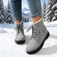 thumbnail image 1 of Women Snow Boots Winter Outdoor Boots Thick Fleece Lined Warm Lace Up Non-Slip Thick Sole Comfort Casual Fashion for Daily Leisure Outdoor Travel, 1 of 5
