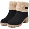Women Snow Boots Winter Thickened Shoes with Fur Lined Warm Slip On