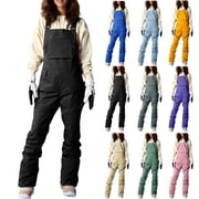 Women Snowboard Pants-Baggy Pants Adjustable Straps WoMen's Snow Ski Overalls Windproof Insulated Romper Snowpants Black Xl