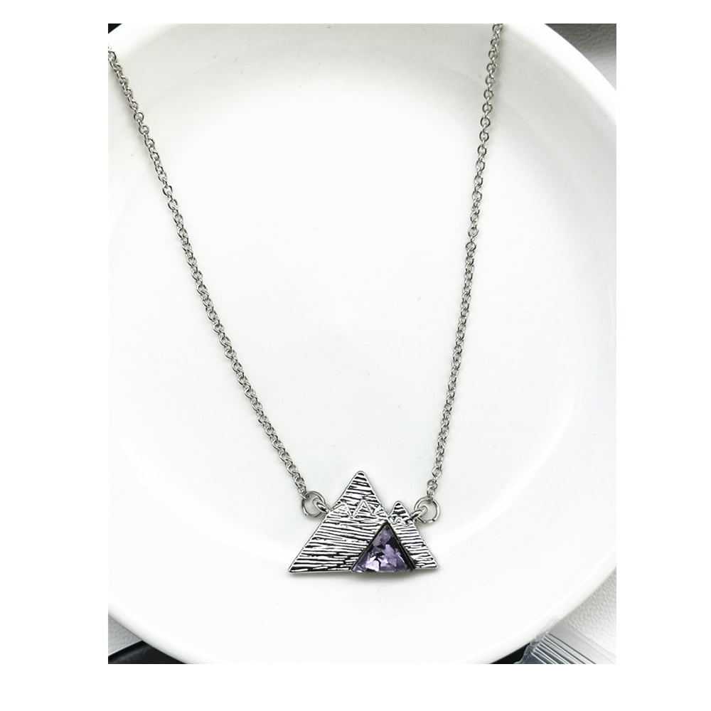 Sterling Silver Mountain & Moon Pendant Necklace – Gift For Hikers, Campers, Nature Lovers (18+2" Chain)