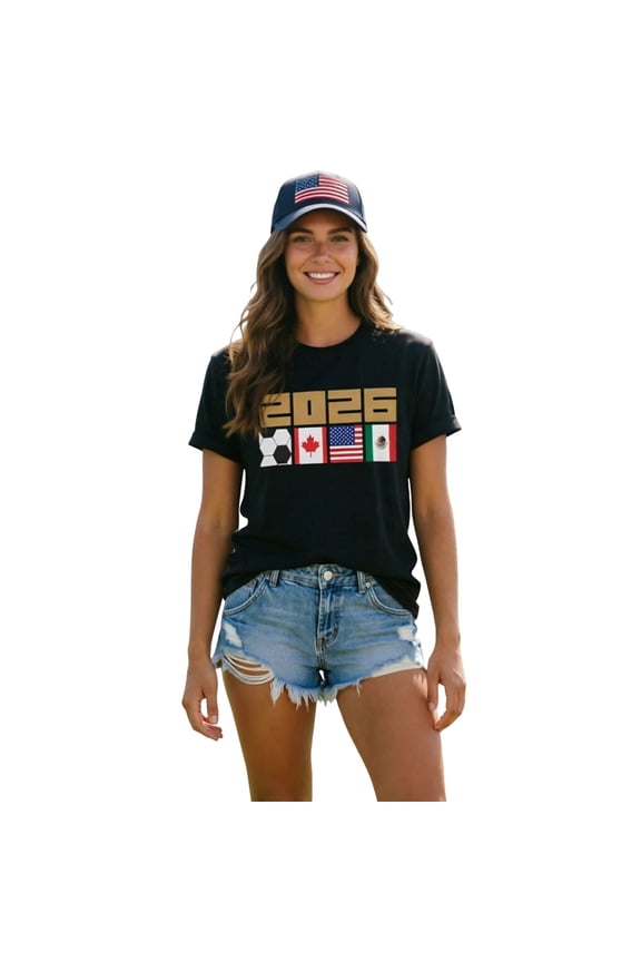 Women Soccer Season T-Shirt 2026 Soccer Fan Support Short Sleeve Game Day Football Top