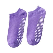 Women Socks Athletic, Women's Comfortable, Breathable, Glued, Non Slip, Short Pain Yoga Socks New Socks for Women Ankle Style B-74 Purple One Size